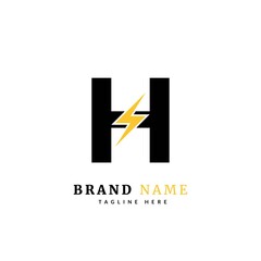 Initial letter H, Electricity Logo and icon Vector design Template. Power Energy Logo Design Element for company and business.