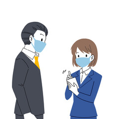 一生懸命メモをとる新入社員のイラスト