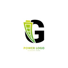 Letter G. Logo design for energy. Battery logo design element fit for company and busines