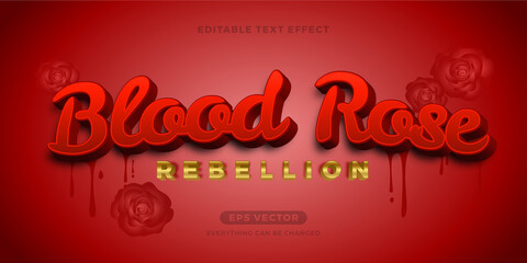 Naklejka premium Blood rose rebellion editable text