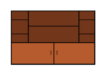 wooden furniture illustration isolated on white background