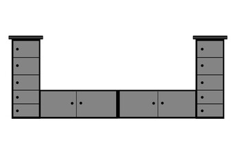 wooden furniture illustration isolated on white background