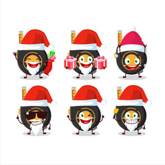 Fototapeta premium Santa Claus emoticons with tape measure cartoon character