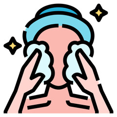 Facial icon for webpage, application, card, printing, social media, posts etc.