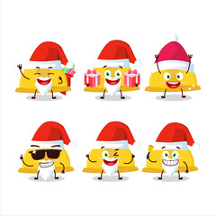 Santa Claus emoticons with yellow construction helmet cartoon character