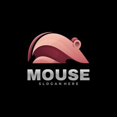 Vector Logo Illustration Mouse Gradient Colorful Style.