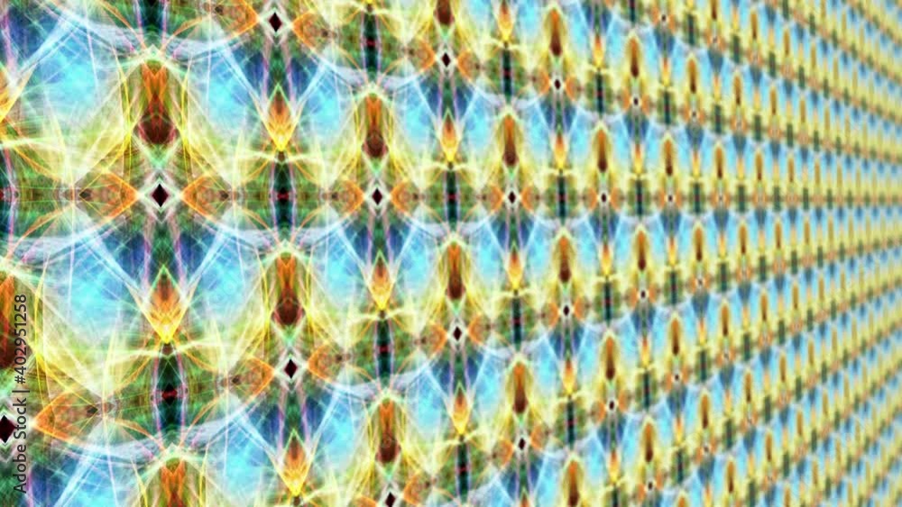 Poster 4k seamless loop abstract 3d perspective multicolored mosaic chaos kaleidoscope tile endless pattern