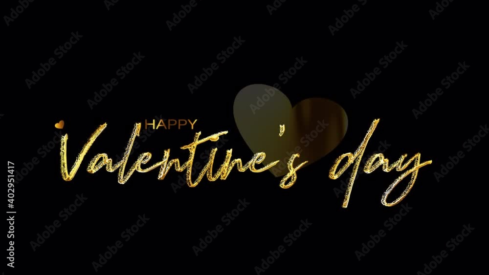 Poster happy valentines day gold titles background with heart and typography of happy valentines day isolat
