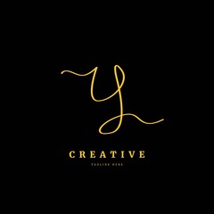 Initial letter Y. Monogram signature logo design template. Minimalis logo concept for business and company.