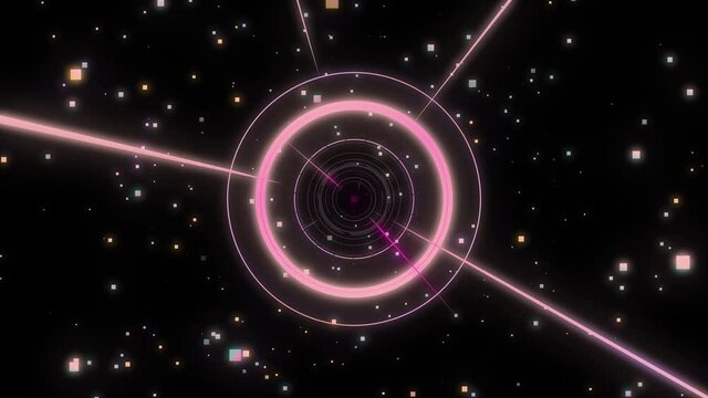 フラットでフューチャーポップなアブストラクト空間　ビームが飛び交うトンネル　パターン3　カラー1