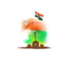 vector illustration for Indian patriotic banner, with Hindi text means martyr soldier, tricolor abstract background ,flag