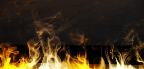 artificial fire in the fireplace