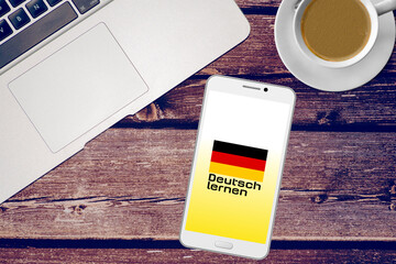 Ein Smartphone und Deutsch Lernen