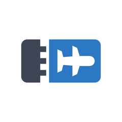 Flight ticket icon vector graphic illustration