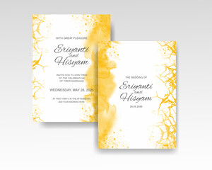 Beautiful wedding card watercolor with splash