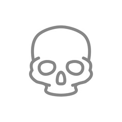 Human skull line icon. Head bone structure symbol