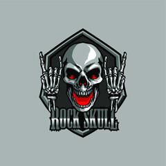 Fototapeta premium Rock n roll skull mascot logo, for your esports team