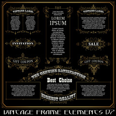 Vector set frame and border design elements