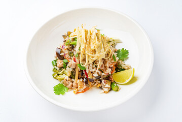 fried rice with eat and vegetables