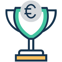 Euro cup Flat and Line Icon