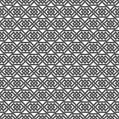 Fototapeta premium Seamless pattern of intersecting braided strips. Abstract Celtic ornament texture. Fashion geometric background for web or printing design. Swatches are attached.