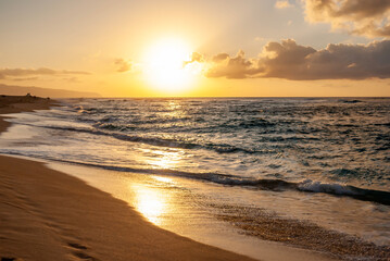 Naklejka na ściany i meble Tropical Beach at sunset