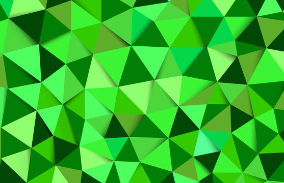 Low poly illustration, Several shades of green vectors blend Together for backgrounds. Polygon design pattern. low polygon background. Green triangle mosaic background. Creative design template.