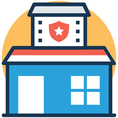 Graphic illustration of Police Station Vector Icon