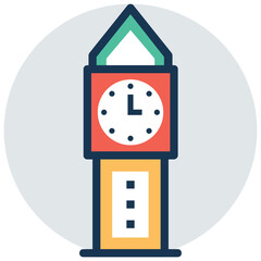 Simple design Vector icon of big ben tower 