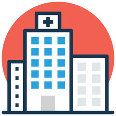 Fototapeta premium Flat illustration of Hospital building Vector Icon 