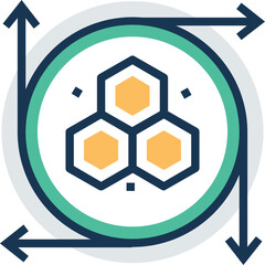 Flat vector icon for symbolic modeling API, data science illustration 