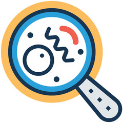 Germs Under Magnifier flat Vector Icon