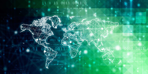 2d illustration world map abstract background