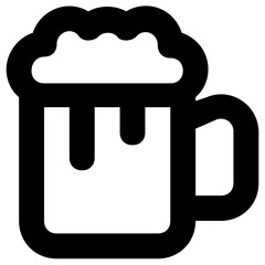 The beer mug bold line vector icon