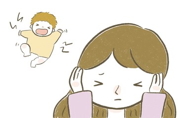 赤ちゃんの夜泣きに苦痛を感じる母親