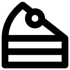Delicious sweet cake bold line vector icon