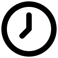 Illustration of round wall clock bold line icon