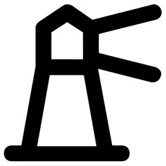 Simple illustration of lighthouse building bold line vector icon