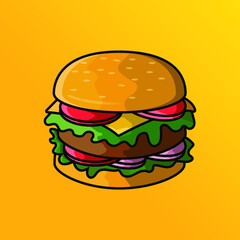 hamburger in flat design