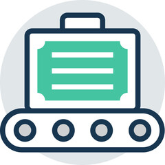 Flat vector icon of  a Conveyor Belt 