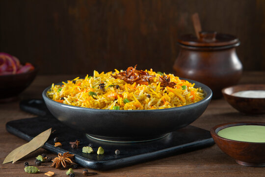Pulao an Indian speciality, a dish made of rice with mint chutney	