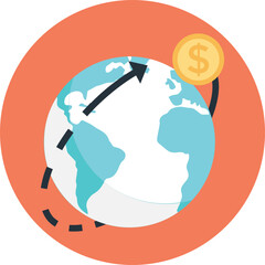 Vector illustration of global money transfer concept