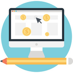 Pay per click flat vector illustration 