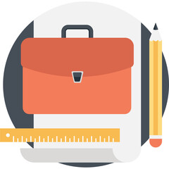 Portfolio case flat icon