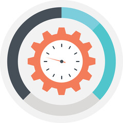 Time management concept. Flat vector icon 