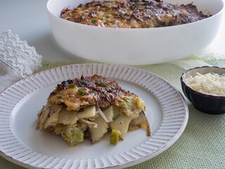 Leek and Potato Gratin, Single Serving Horiz
