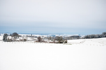 winter landscape with snow and blue sky