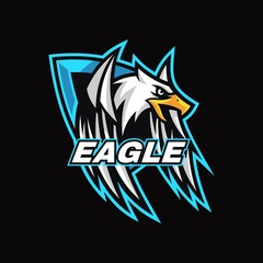 Vector Logo Illustration Eagle E-Sport and Sport Style.