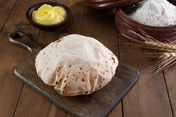 Homemade Indian Roti or Chapati, Indian Bread	