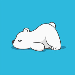 Illustration of baby polar bear isolated on blue background